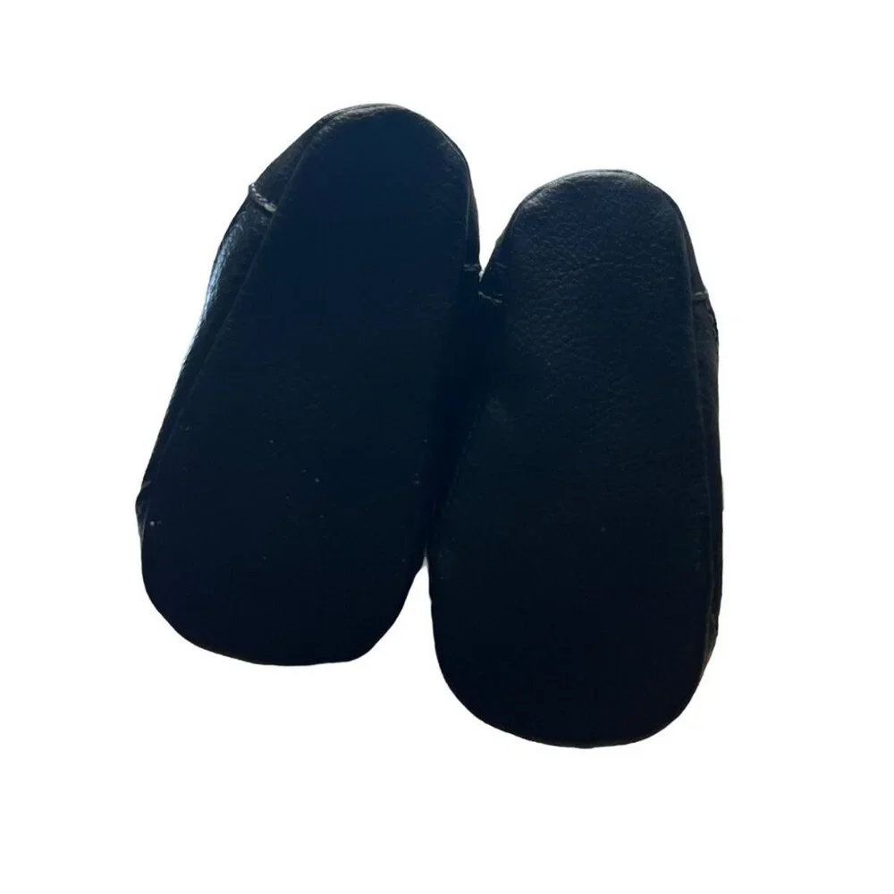 Rising Star Sz 3 Black Faux Leather Soft Sole Shoes